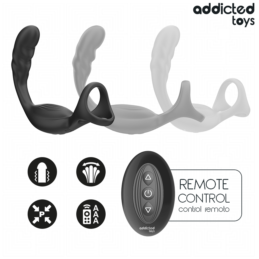 ADDICTED TOYS - ANELLO PER IL PENE PROSTATICO DOPPIO CON TELECOMANDO – Cockring con vibrazione – foto 5