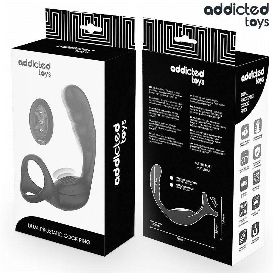 ADDICTED TOYS - ANELLO PER IL PENE PROSTATICO DOPPIO CON TELECOMANDO – Cockring con vibrazione – foto 4