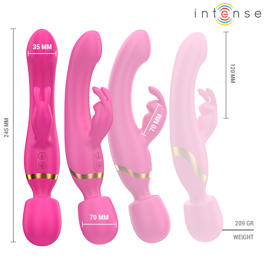 INTENSE - WINONA DOPPIO VIBRATORE CONIGLIO E BACCHETTA – Vibratore WAND – foto 8