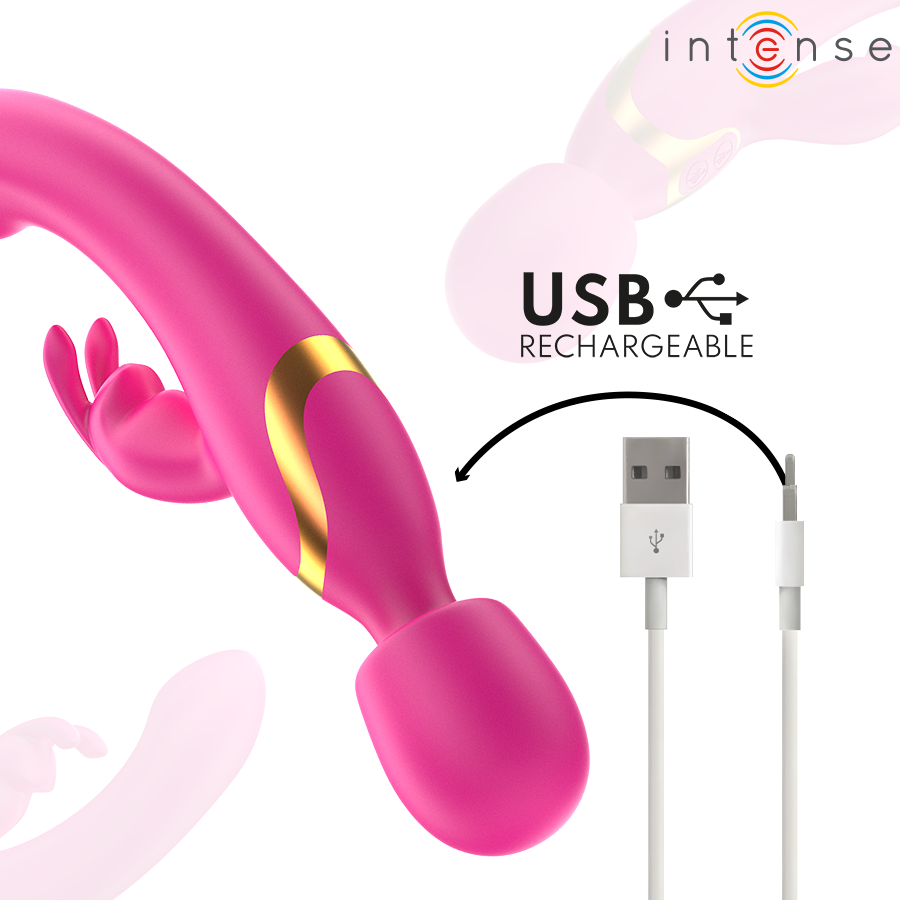INTENSE - WINONA DOPPIO VIBRATORE CONIGLIO E BACCHETTA – Vibratore WAND – foto 9