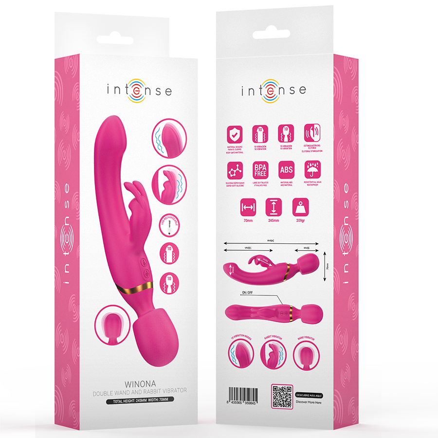 INTENSE - WINONA DOPPIO VIBRATORE CONIGLIO E BACCHETTA – Vibratore WAND – foto 4