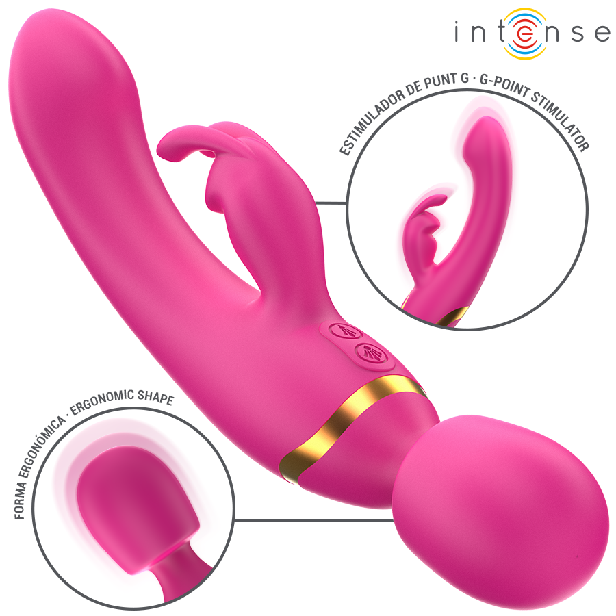 INTENSE - WINONA DOPPIO VIBRATORE CONIGLIO E BACCHETTA – Vibratore WAND – foto 3