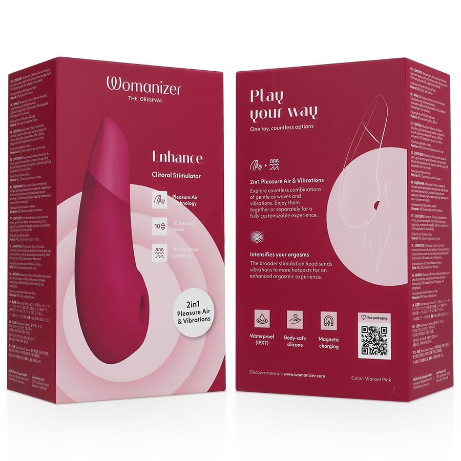 WOMANIZER - STIMOLATORE CLITORIDEO ROSA VIBRANTE – Stimolatore d'aria con vibrazione – foto 7