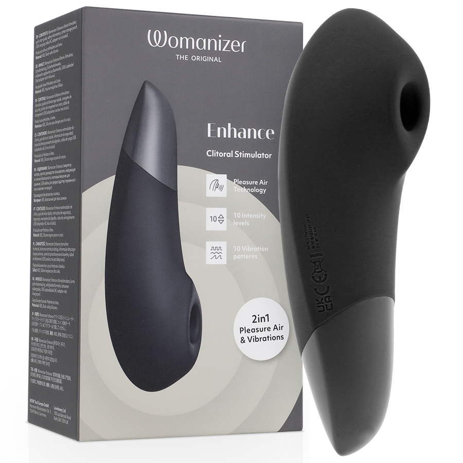 WOMANIZER - STIMOLATORE CLITORIDEO ENHANCE NERO – Stimolatore d'aria con vibrazione