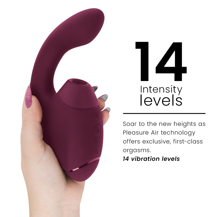 WOMANIZER - DUO NEXT STIMOLATORE DOPPIO CLITORIDEO E PUNTO G ROSA SCURO – Stimolatore d'aria con vibrazione – foto 5