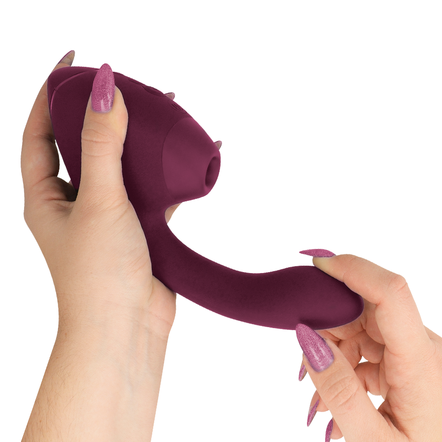 WOMANIZER - DUO NEXT STIMOLATORE DOPPIO CLITORIDEO E PUNTO G ROSA SCURO – Stimolatore d'aria con vibrazione – foto 4