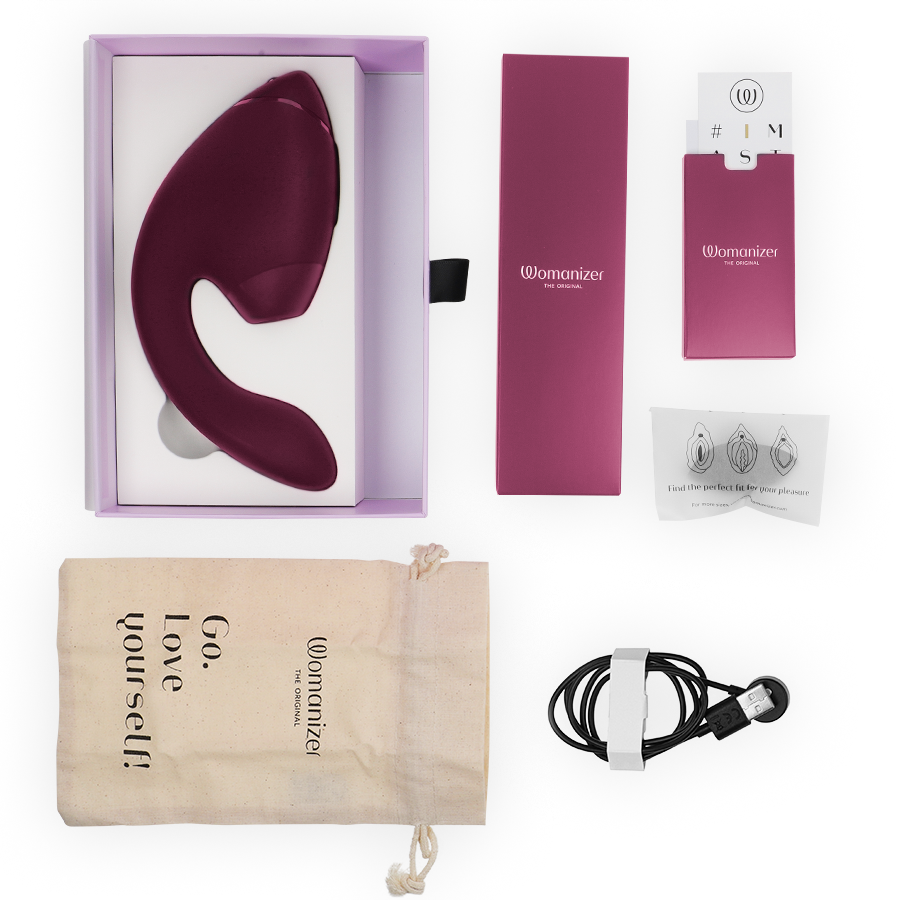 WOMANIZER - DUO NEXT STIMOLATORE DOPPIO CLITORIDEO E PUNTO G ROSA SCURO – Stimolatore d'aria con vibrazione – foto 6
