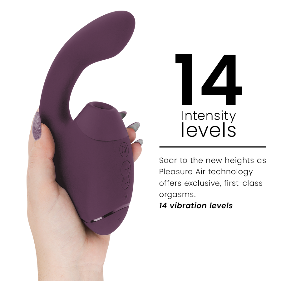 WOMANIZER - DUO NEXT STIMOLATORE DOPPIO CLITORIDEO E PUNTO G VIOLA SCURO – Stimolatore d'aria con vibrazione – foto 5