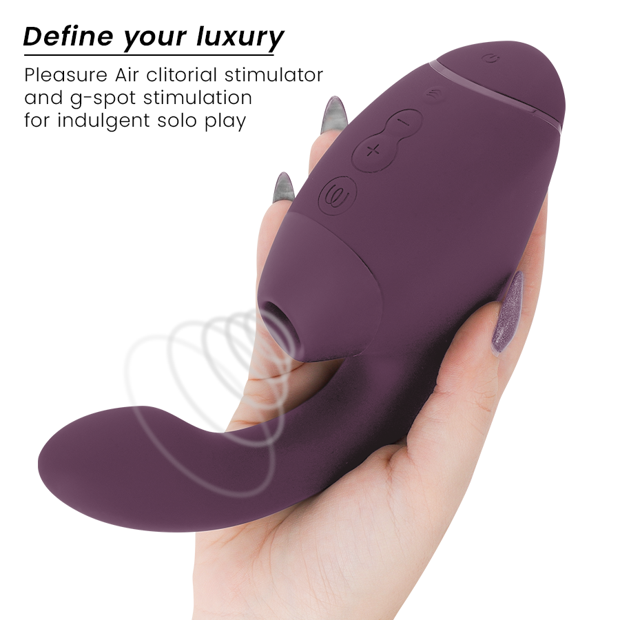 WOMANIZER - DUO NEXT STIMOLATORE DOPPIO CLITORIDEO E PUNTO G VIOLA SCURO – Stimolatore d'aria con vibrazione – foto 3