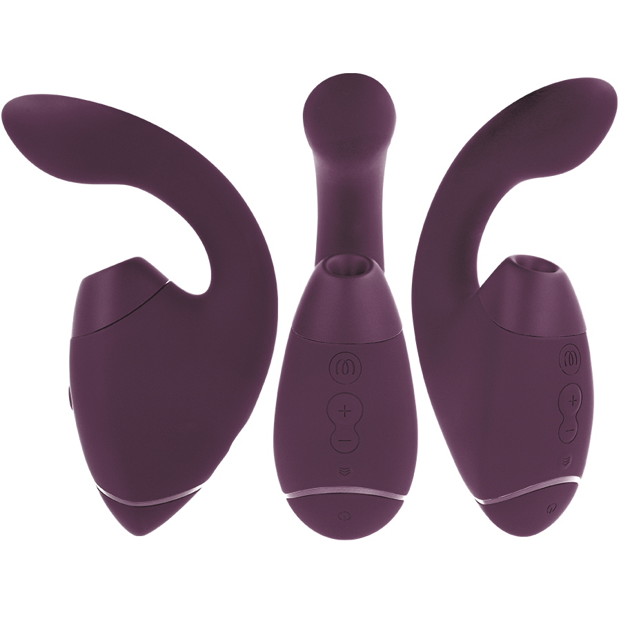 WOMANIZER - DUO NEXT STIMOLATORE DOPPIO CLITORIDEO E PUNTO G VIOLA SCURO – Stimolatore d'aria con vibrazione – foto 2