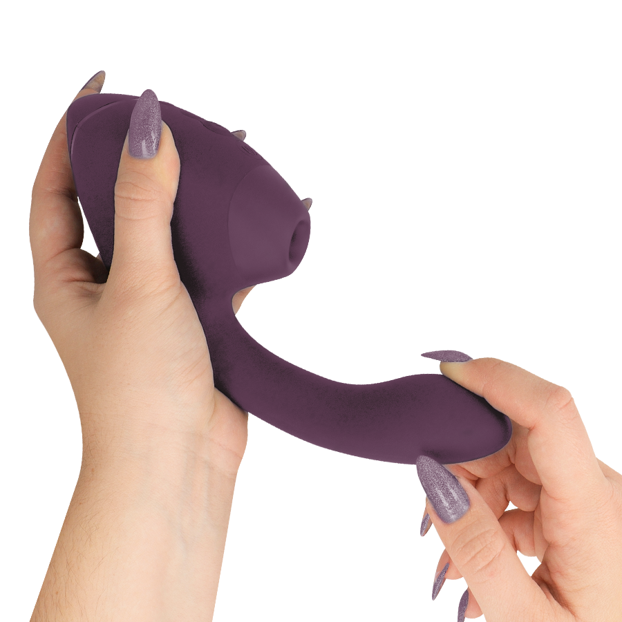 WOMANIZER - DUO NEXT STIMOLATORE DOPPIO CLITORIDEO E PUNTO G VIOLA SCURO – Stimolatore d'aria con vibrazione – foto 4