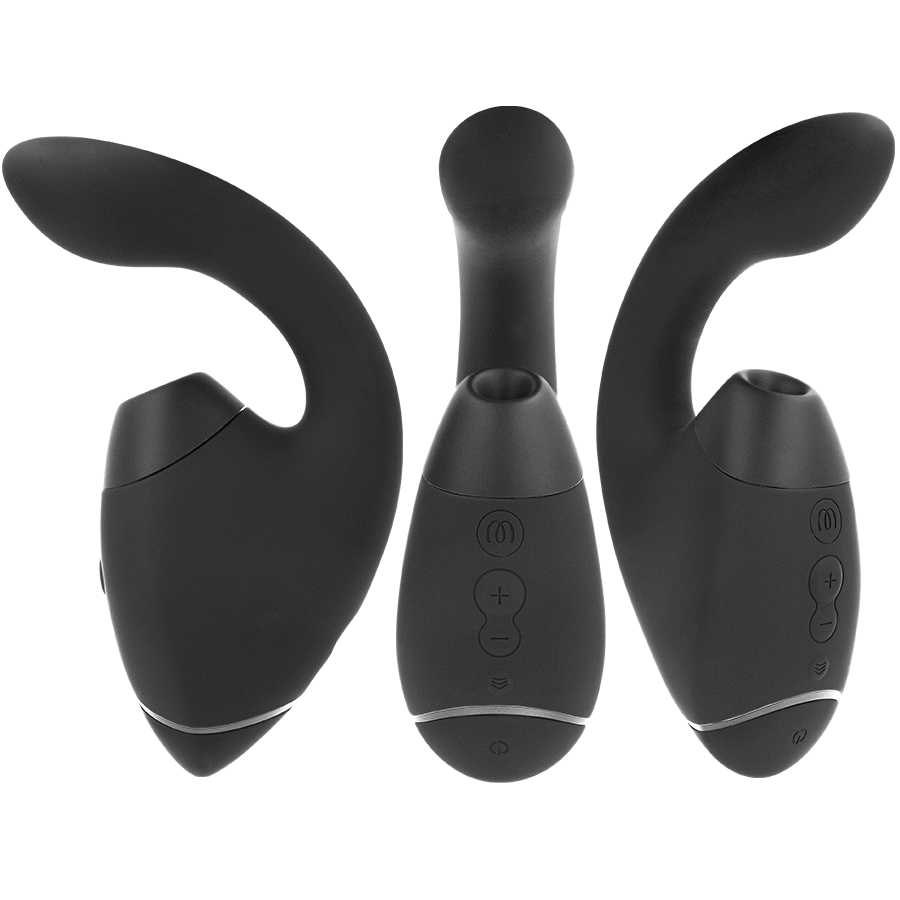 WOMANIZER - DUO NEXT STIMOLATORE DOPPIO CLITORIDEO E PUNTO G NERO – Stimolatore d'aria con vibrazione – foto 2
