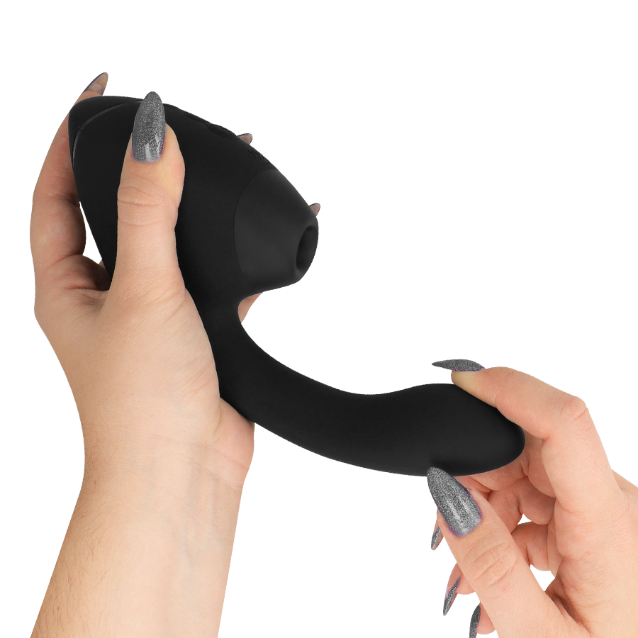 WOMANIZER - DUO NEXT STIMOLATORE DOPPIO CLITORIDEO E PUNTO G NERO – Stimolatore d'aria con vibrazione – foto 4
