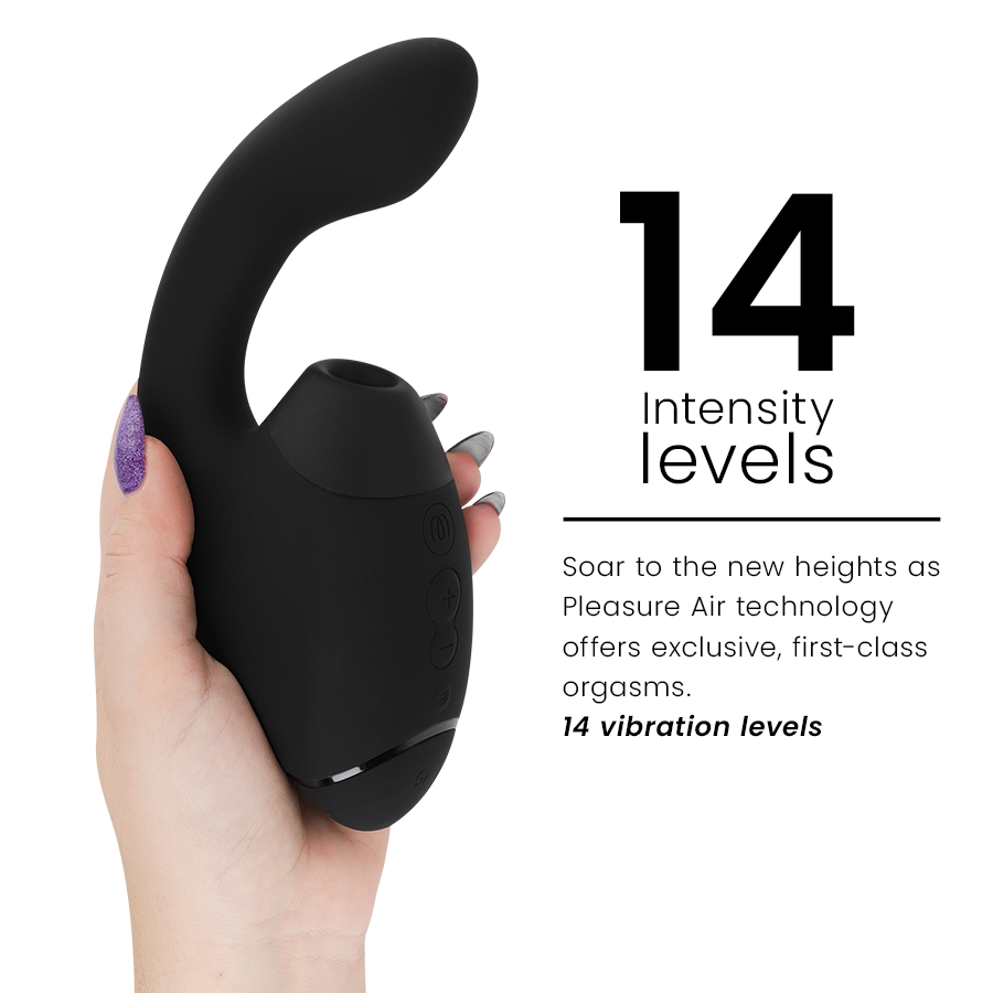 WOMANIZER - DUO NEXT STIMOLATORE DOPPIO CLITORIDEO E PUNTO G NERO – Stimolatore d'aria con vibrazione – foto 5
