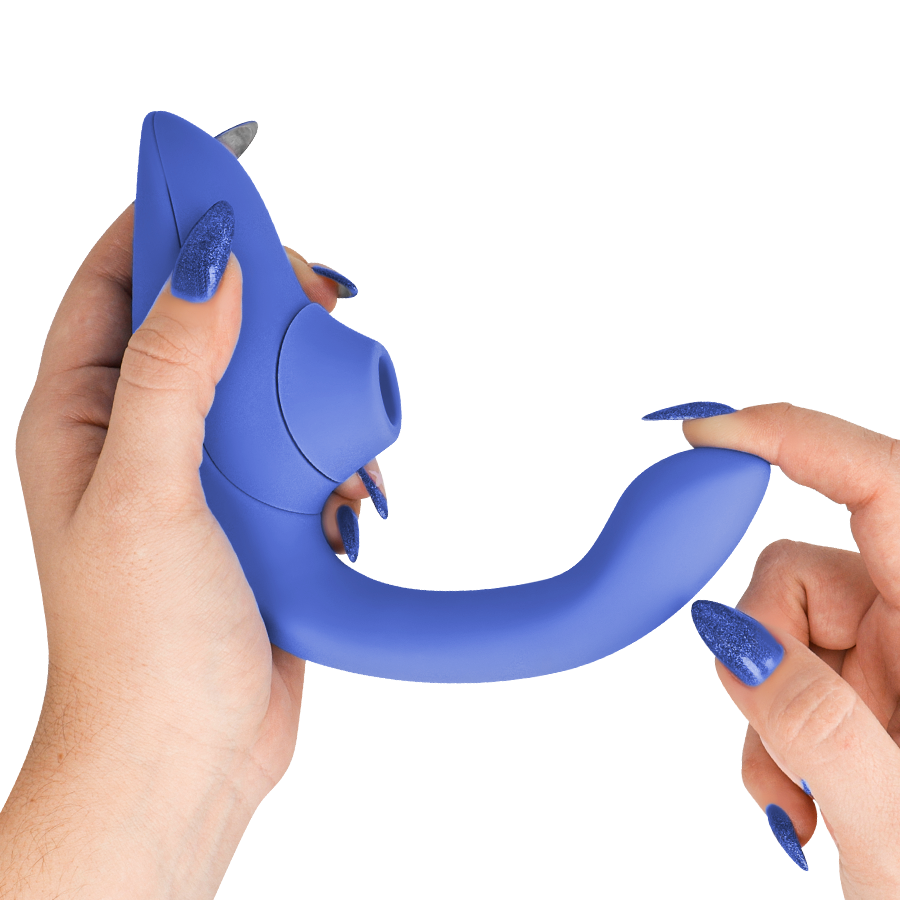 WOMANIZER - BLEND RABBIT VIBRATOR STIMOLATORE BLU VIBRANTE – Stimolatore d'aria con vibrazione – foto 4