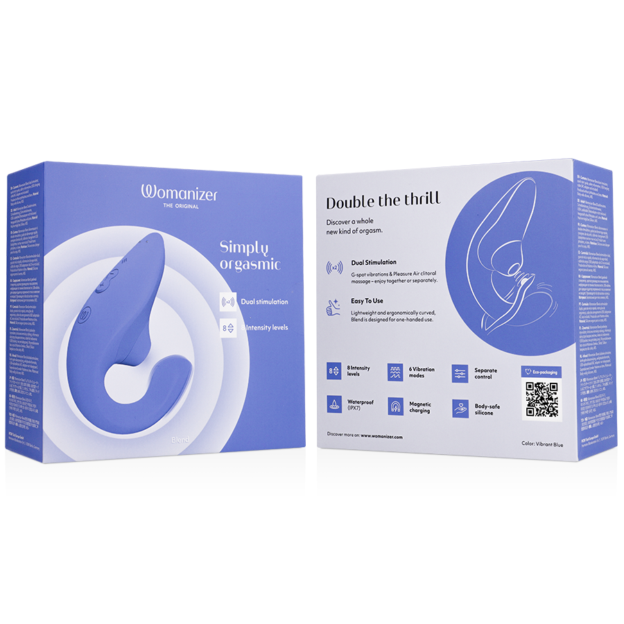 WOMANIZER - BLEND RABBIT VIBRATOR STIMOLATORE BLU VIBRANTE – Stimolatore d'aria con vibrazione – foto 7