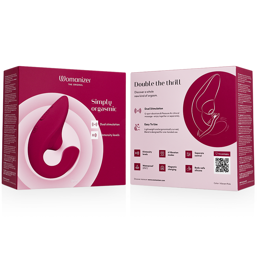 WOMANIZER - VIBRATORE STIMOLATORE CONIGLIO BLEND ROSA VIBRANTE – Stimolatore d'aria con vibrazione – foto 7