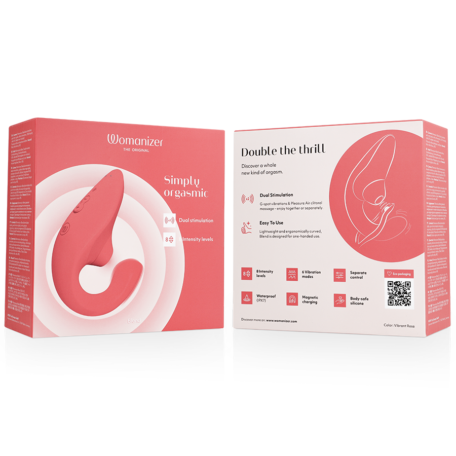 WOMANIZER - VIBRATORE STIMOLATORE CONIGLIO BLEND VIBRANT ROSE – Stimolatore d'aria con vibrazione – foto 7