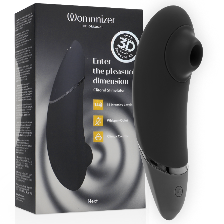 WOMANIZER - NEXT STIMOLATORE CLITORIDEO NERO – Stimolatore d'aria con vibrazione