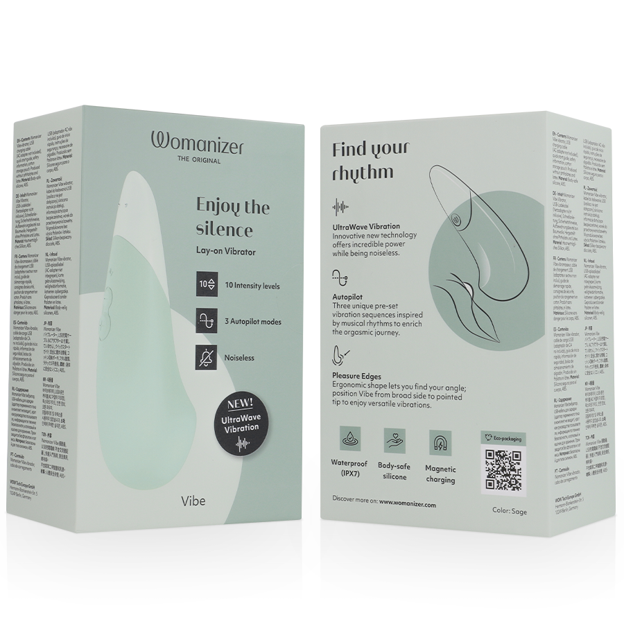 WOMANIZER - VIBE LAY-ON VIBRATORE SILENZIOSO SALVIA – Vibratori clitoridei da posare – foto 7