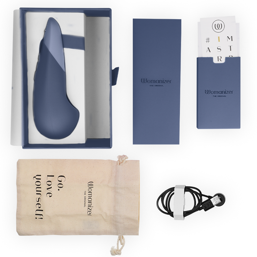 WOMANIZER - VIBE LAY-ON VIBRATORE SILENZIOSO BLU SCURO – Vibratori clitoridei da posare – foto 6