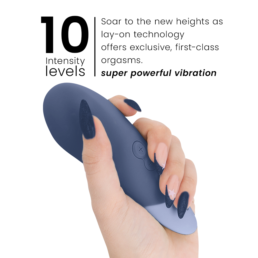 WOMANIZER - VIBE LAY-ON VIBRATORE SILENZIOSO BLU SCURO – Vibratori clitoridei da posare – foto 5