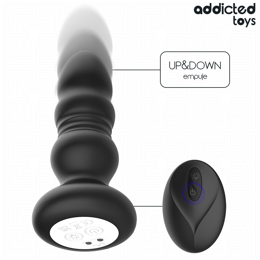 ADDICTED TOYS - TAPPO ANALE ROTANTE E VIBRANTE, LUCE LED, TELECOMANDO – Vibratori anali – foto 3