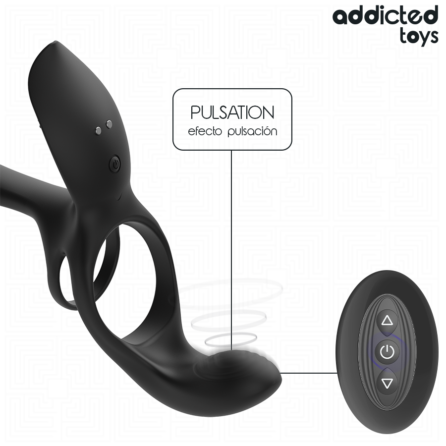 ADDICTED TOYS - DOPPIO ANELLO PER PENE CON STIMOLATORE CLITORIDEO – Cockring con vibrazione – foto 6