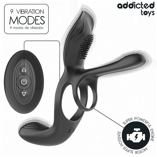 ADDICTED TOYS - DOPPIO ANELLO PER PENE CON STIMOLATORE CLITORIDEO – Cockring con vibrazione – foto 2