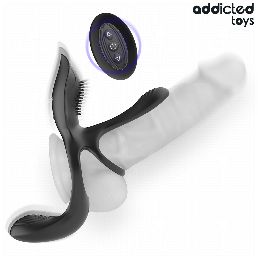 ADDICTED TOYS - DOPPIO ANELLO PER PENE CON STIMOLATORE CLITORIDEO – Cockring con vibrazione – foto 3