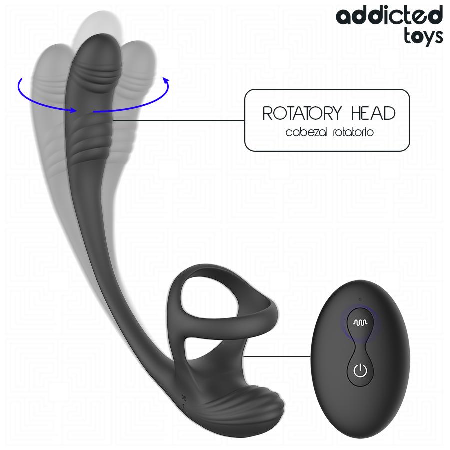 ADDICTED TOYS - PLUG ANALE CON VIBRAZIONE E OSCILLAZIONE A 360º E STIMOLATORE DEI TESTICOLI – Vibratori anali – foto 3
