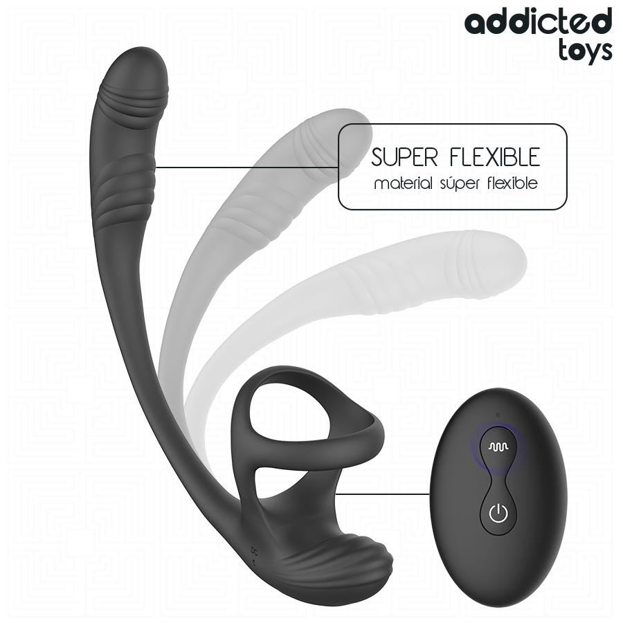 ADDICTED TOYS - PLUG ANALE CON VIBRAZIONE E OSCILLAZIONE A 360º E STIMOLATORE DEI TESTICOLI – Vibratori anali – foto 7