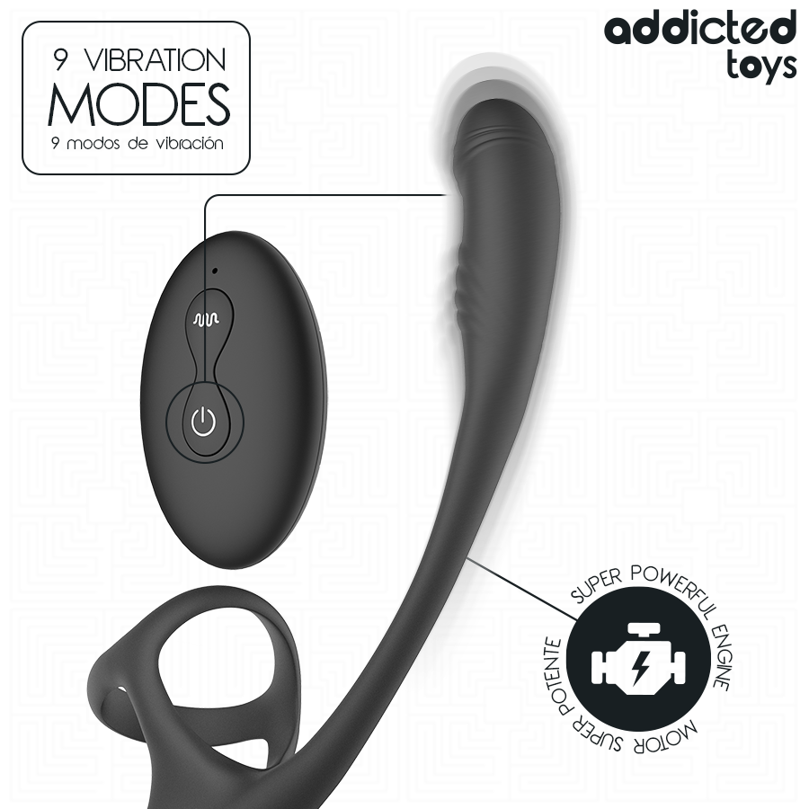 ADDICTED TOYS - PLUG ANALE CON VIBRAZIONE E OSCILLAZIONE A 360º E STIMOLATORE DEI TESTICOLI – Vibratori anali – foto 9