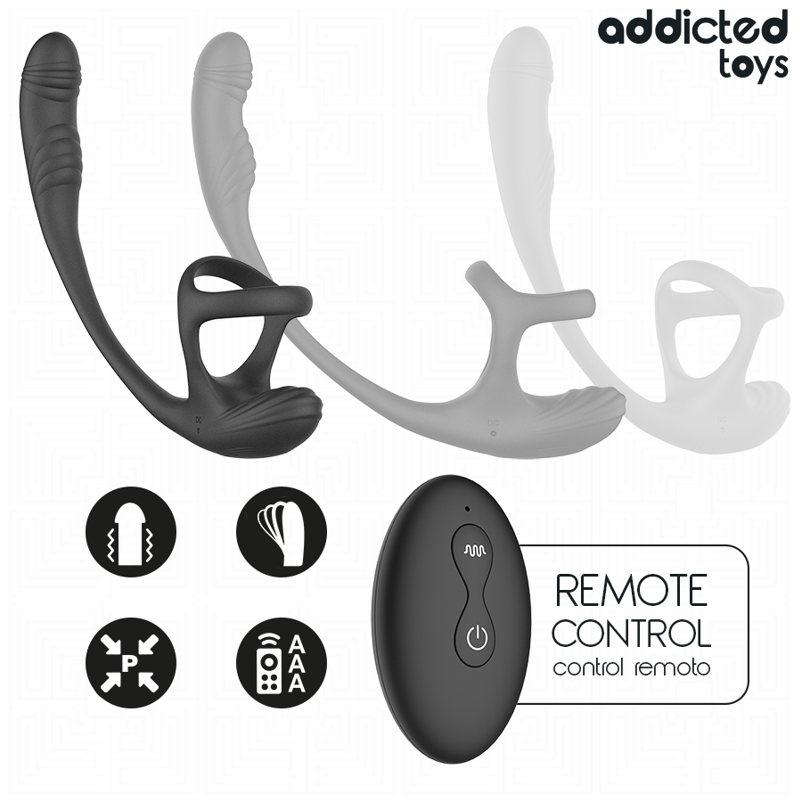ADDICTED TOYS - PLUG ANALE CON VIBRAZIONE E OSCILLAZIONE A 360º E STIMOLATORE DEI TESTICOLI – Vibratori anali – foto 5