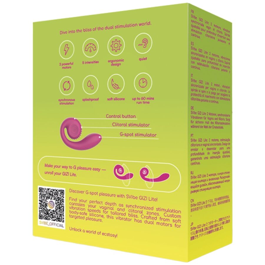 SNAIL VIBE - VIBRATORE ROSA GIZI LITE DOPPIO PUNTO G E CLITORIDEO – Vibratori a punto G – foto 5