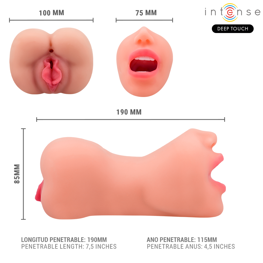 INTENSE DEEP TOUCH - MASTURBATORE RILEY A DOPPIA BOCCA E VAGINA – Vagine senza vibrazioni – foto 5