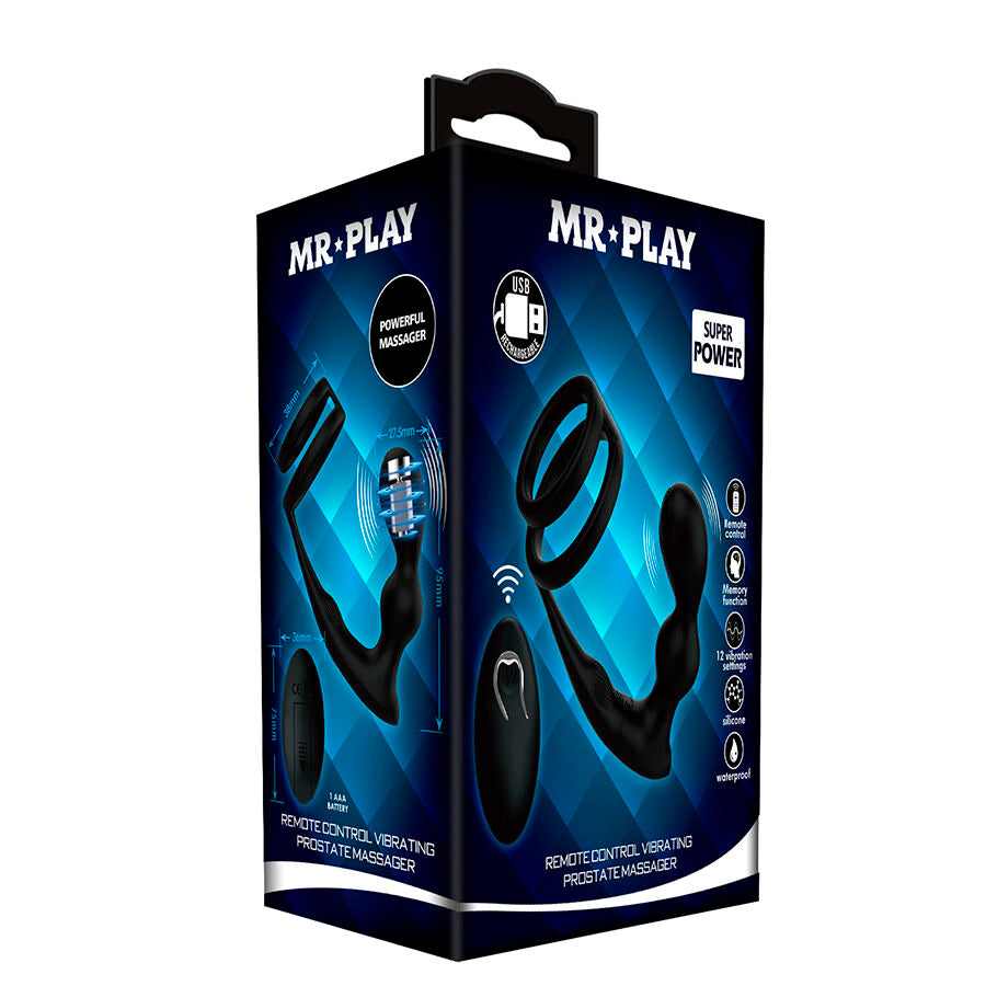MR PLAY - PLUG ANALE VIBRANTE CON ANELLO PER PENE E TELECOMANDO – Tappi anali – foto 8
