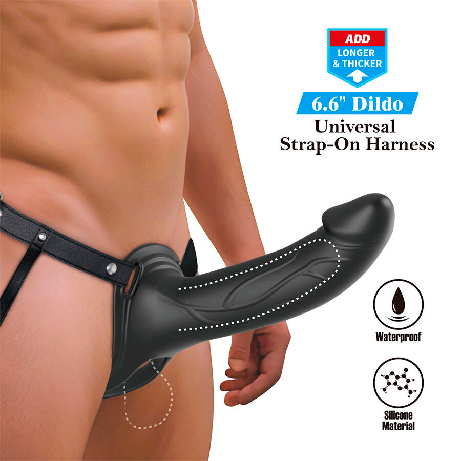 PRETTY LOVE - LANDON NERO VIBRANTE STRAP-ON – Estensore del pene con imbracatura