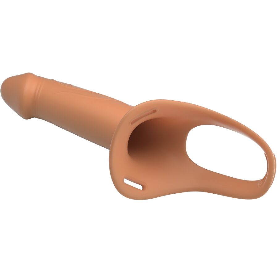 PRETTY LOVE - LANDON STRAP-ON VIBRANTE PELLE CHIARA – Copri pene con estensione – foto 6