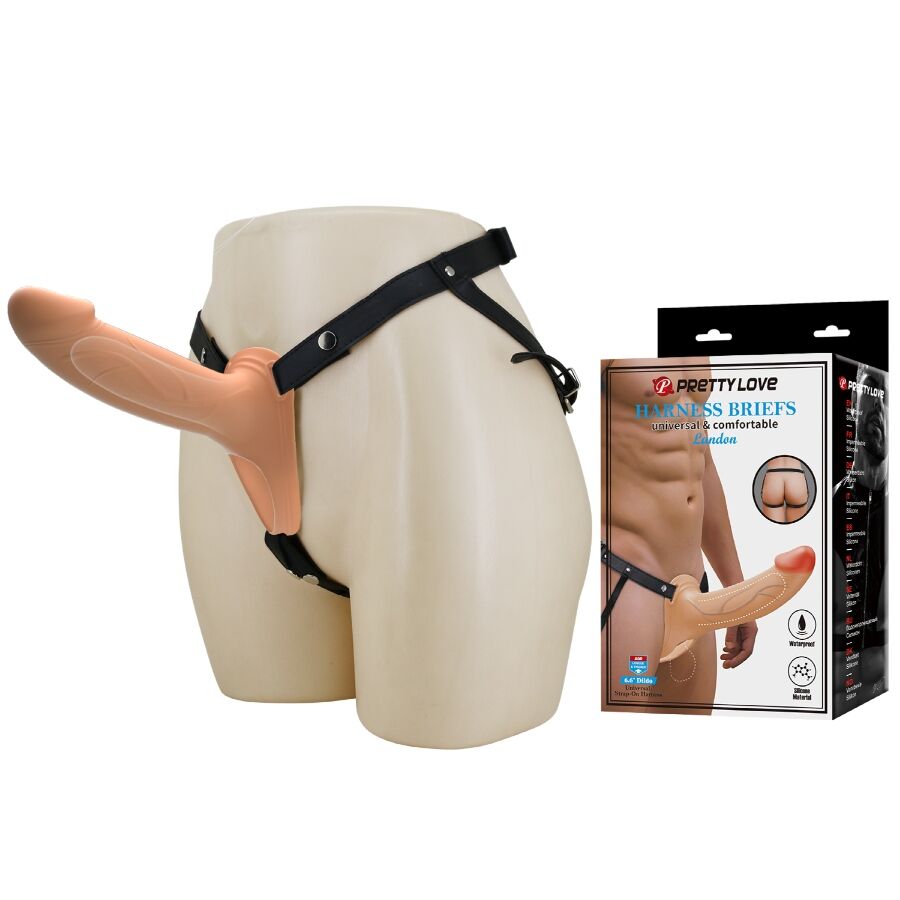 PRETTY LOVE - LANDON STRAP-ON VIBRANTE PELLE CHIARA – Copri pene con estensione – foto 2