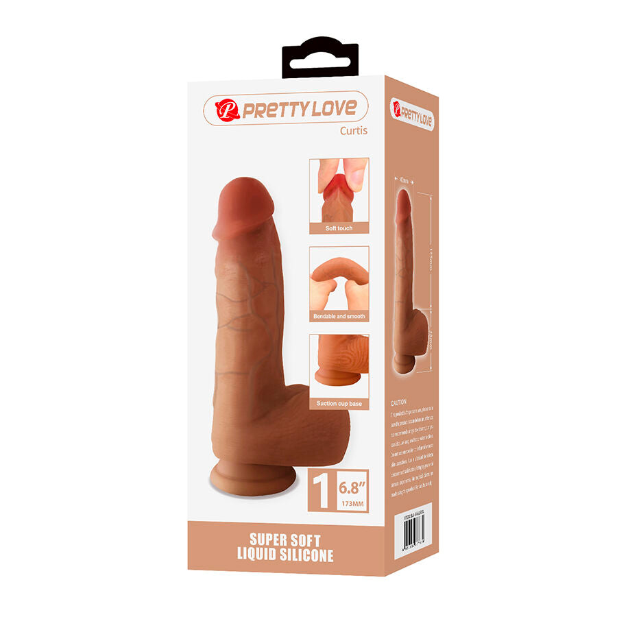 PRETTY LOVE - CURTIS DILDO REALISTICO CON VENTOSA 17,3 CM -Ø- 4,2 CM – Peni realistici – foto 10