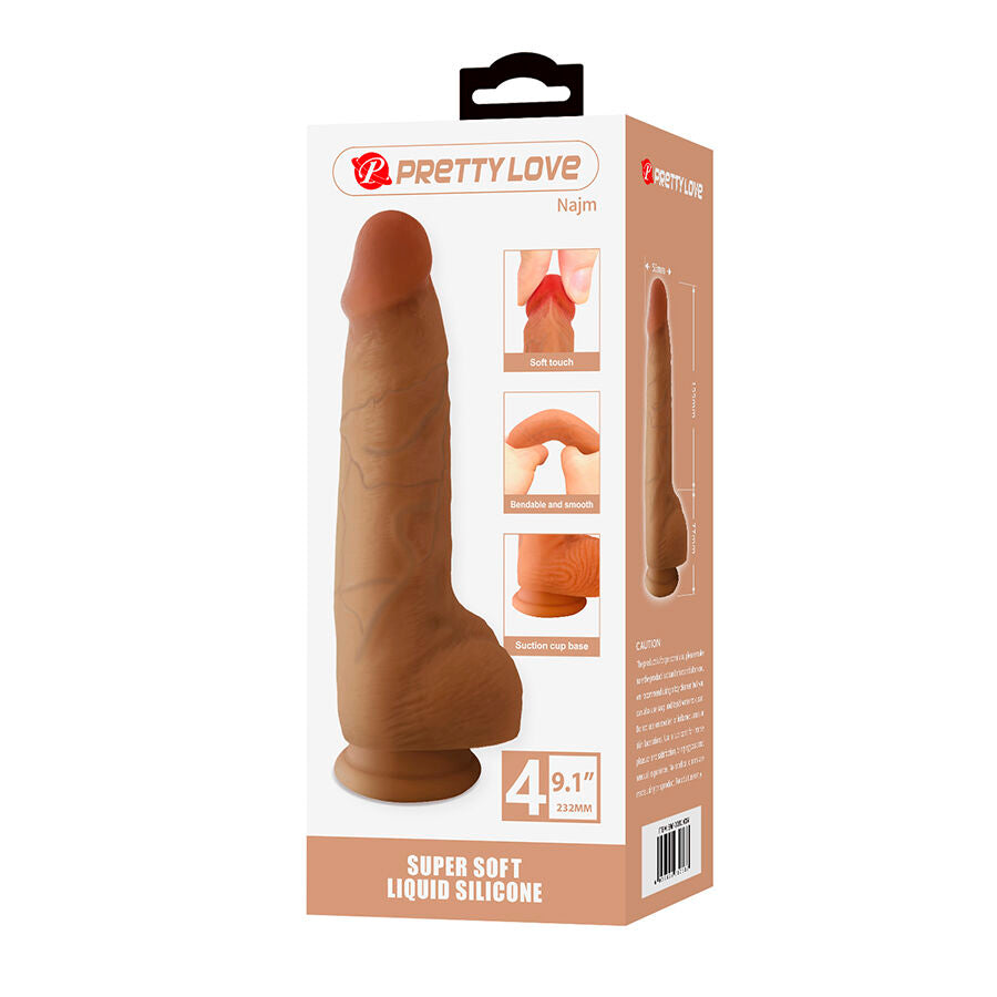 PRETTY LOVE - NAJM DILDO REALISTICO CON VENTOSA 23,2 CM -Ø- 5,5 CM – Peni realistici – foto 8