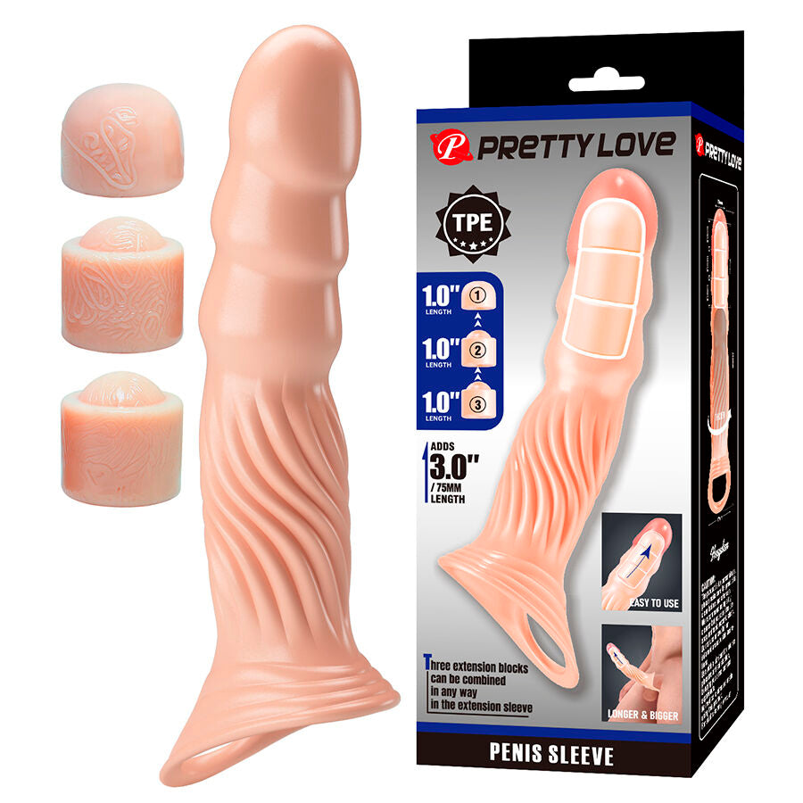 PRETTY LOVE - GUAINA PER PENE TESTURIZZATA CON ESTENSORI – Copri pene con estensione – foto 2