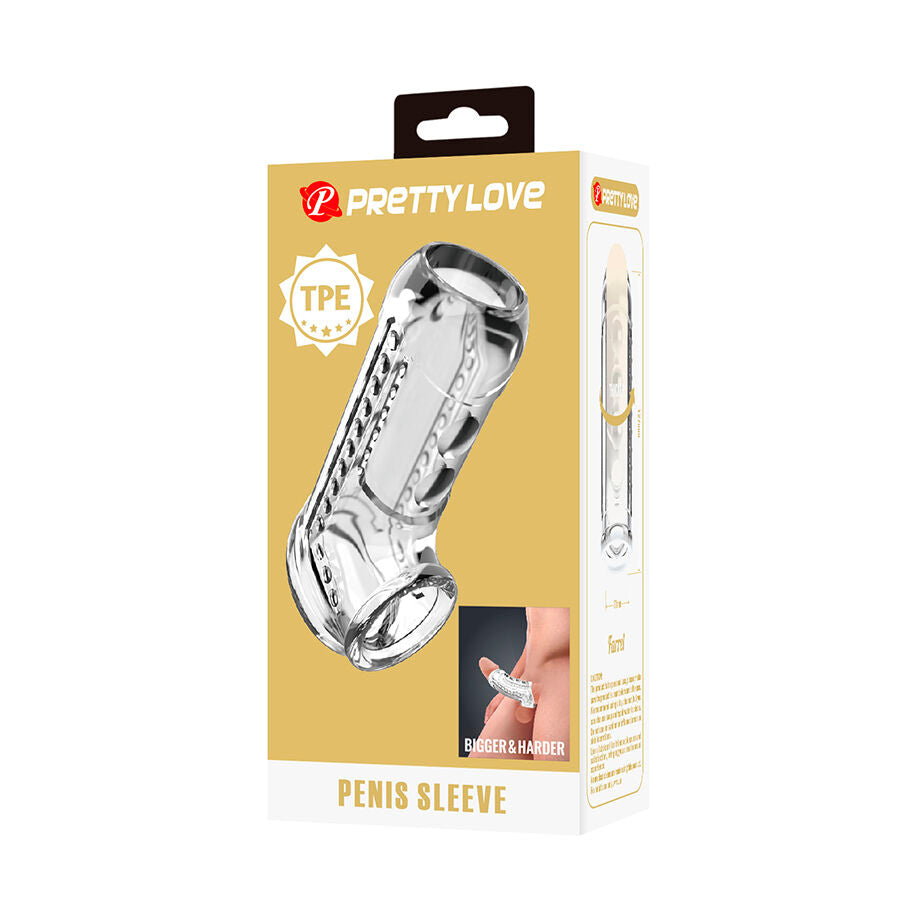 PRETTY LOVE - GUAINA PER PENE TRASPARENTE CON TEXTURE – Manicotti per pene senza estensione – foto 8