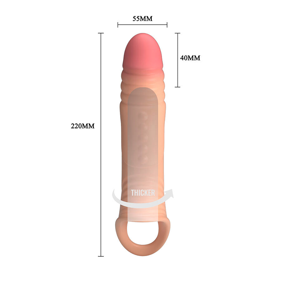 PRETTY LOVE - GUAINA PER PENE CON VIBRAZIONE INTEGRATA – Copri pene con estensione – foto 8