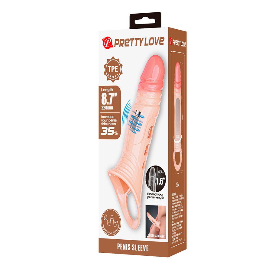 PRETTY LOVE - GUAINA PER PENE CON VIBRAZIONE INTEGRATA – Copri pene con estensione – foto 9