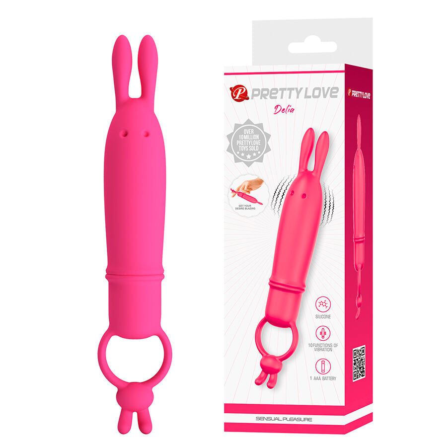 PRETTY LOVE - DELIA VIBRATORE CONIGLIO CON ANELLO DI RESISTENZA – Vibratori HI-TECH – foto 2