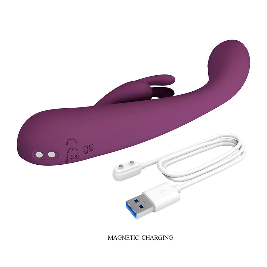 PRETTY LOVE - EMMA VIBRATORE VIOLA CON STIMOLATORE RABBIT – Vibratori di coniglio – foto 6