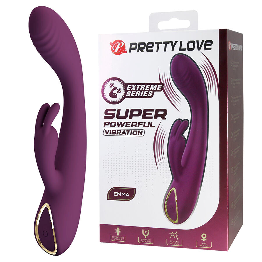 PRETTY LOVE - EMMA VIBRATORE VIOLA CON STIMOLATORE RABBIT – Vibratori di coniglio – foto 2