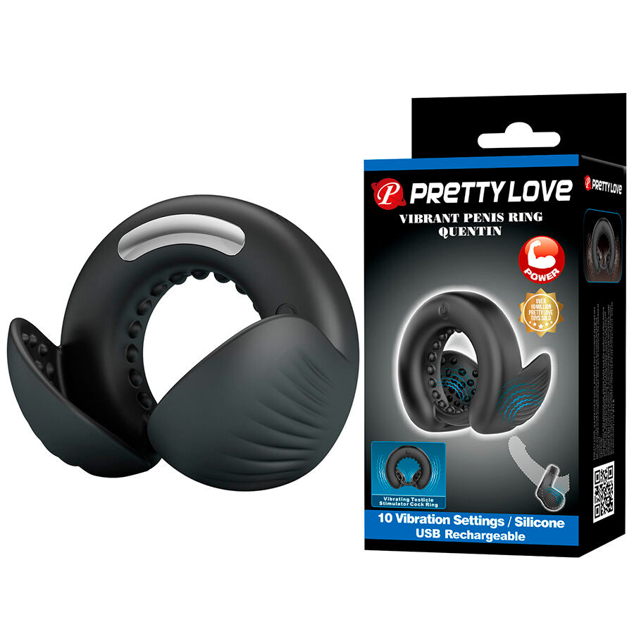 PRETTY LOVE - QUENTIN ANELLO PER PENE CON STIMOLATORE TESTICOLARE – Cockring con vibrazione – foto 2